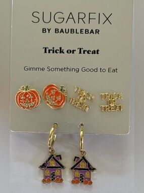 SUGARFIX by BaubleBar Spell trick or Statement Earrings NEW NWT 3 pairs